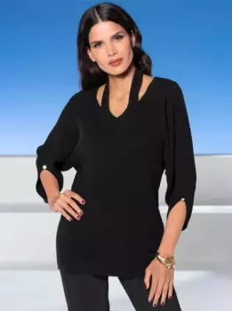 Heine Свитер с V-образным вырезом "Пуловер", черный