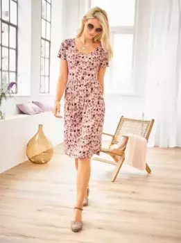 Heine трикотажное платье "Джерси платье", цвет Hellros-Ecru-Bedruckt