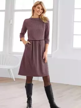 Heine трикотажное платье "Джерси платье", цвет Schwarz-Altrosa-Gemustert