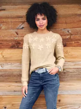 Heine вязаный свитер "Пуловер", цвет Sand-Champagner-Gemustert