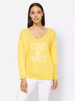 Heine вязаный свитер "Пуловер", цвет Zitrone-Bedruckt