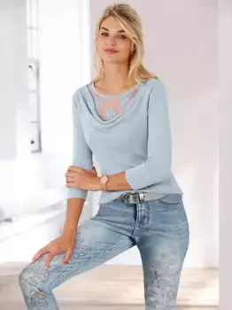 Heine вязаный свитер "Пуловер", голубой