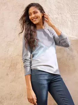 Heine вязаный свитер "Пуловер", голубой