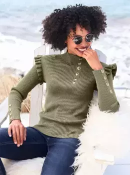 Heine вязаный свитер "Пуловер", хаки