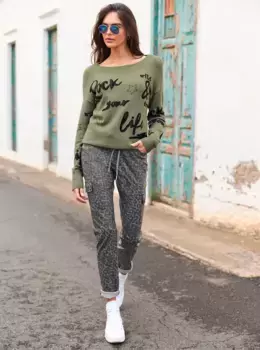 Heine вязаный свитер "Пуловер", хаки