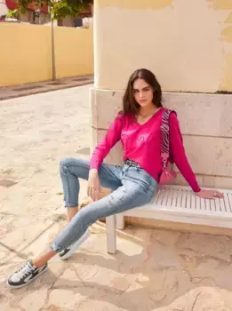 Heine вязаный свитер "Пуловер", розовый