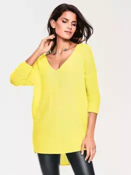 Heine вязаный свитер "V-пуловер", желтый