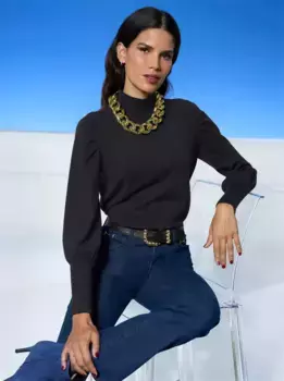 Heine вязаный свитер "водолазка", черный