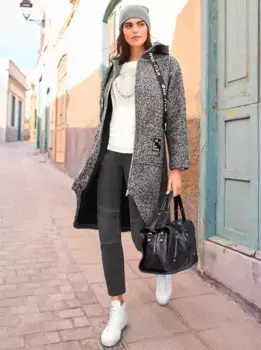 Heine зимнее пальто, цвет Schwarz-Ecru-Meliert