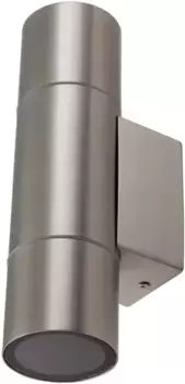 HEITRONIC Настенный светильник "Гренада", 2 лампочки, лампа GU10 | без лампочек, бра, уличный светильник, световое излучение вверх и вниз 6 см, Высота: 21,5 см, цвет edelstahlfarben