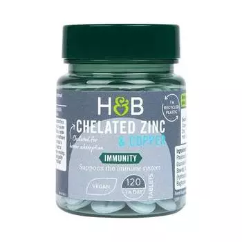 Хелатный цинк и медь (120 таб. Holland & Barrett