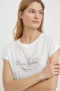 HELEN хлопковая футболка Pepe Jeans, белый