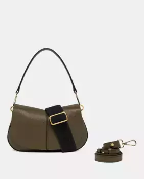 Helena Круглая кожаная сумка через плечо с несколькими ручками Gianni Chiarini, зеленый