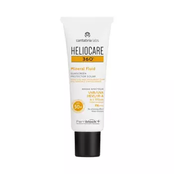 Heliocare 360° Минеральный флюид SPF 50+ Защита от солнца для чувствительной и реактивной кожи 50 мл с антиоксидантным действием