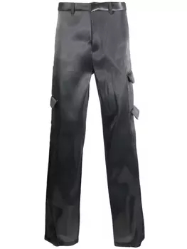 HELIOT EMIL прямые брюки карго Liquid Metal, серый