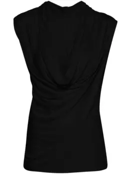 Helmut Lang блузка без рукавов с воротником-хомутом, черный