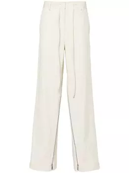 Helmut Lang брюки с молниями, нейтральный цвет