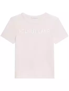 Helmut Lang футболка с вышитым логотипом, белый