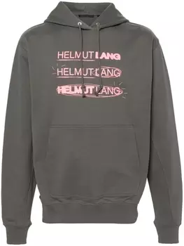 Helmut Lang худи с надписью, серый