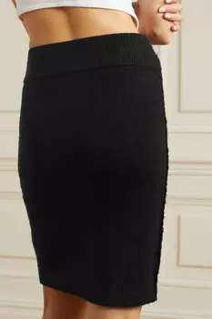 HELMUT LANG Юбка из смесового хлопка с начесом, черный