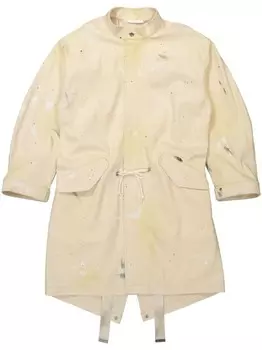 Helmut Lang парка с эффектом брызг краски, нейтральный цвет