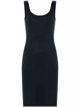 Helmut Lang платье мини в рубчик, синий