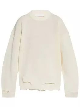Helmut Lang потертый свитер, белый