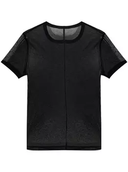 Helmut Lang прозрачная футболка с круглым вырезом, черный