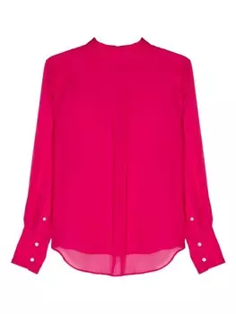 Helmut Lang рубашка из прозрачного шелка, розовый