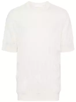 Helmut Lang шерстяная футболка с жатым эффектом, нейтральный цвет