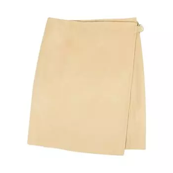 Helmut Lang Шерстяная юбка с запахом Doubleface, цвет Коричневый