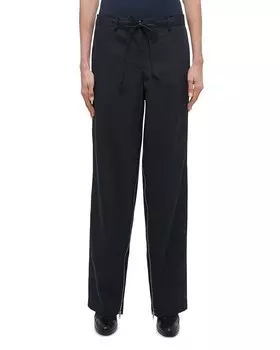 Helmut Lang Широкие брюки на молнии с внутренней ластовицей, синий