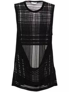 Helmut Lang топ-майка с открытой спиной в рубчик, черный
