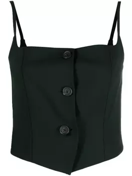 Helmut Lang топ на пуговицах, зеленый