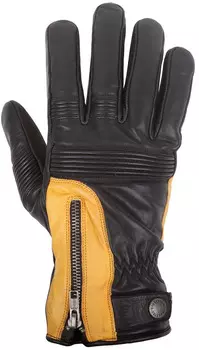 Helstons Zip Водонепроницаемый мотоциклов перчатки, черный/золотистый