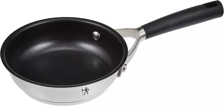 Henckels 40589-160 Базовая сковорода HI Style, 6,3 дюйма (16 см), нержавеющая сталь, фтористое покрытие, подлинный продукт ZWILLING, Sliver