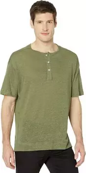 Хенли из льна с коротким рукавом Good Man Brand, цвет Clover