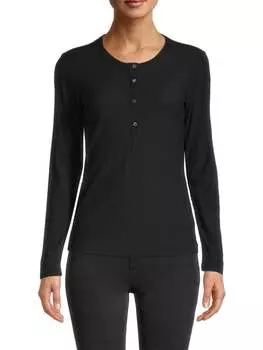 Хенли James Perse с длинным рукавом, черный