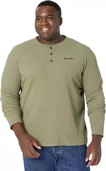 Хенли с длинными рукавами и вафельным узором Big & Tall Pine Peak Columbia, цвет Stone Green Heather