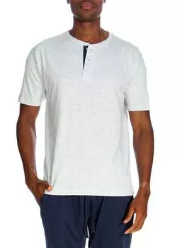 Хенли с коротким рукавом и тремя пуговицами Unsimply Stitched, цвет heather white