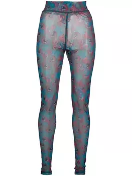 Henrik Vibskov легинсы с цветочным принтом, зеленый