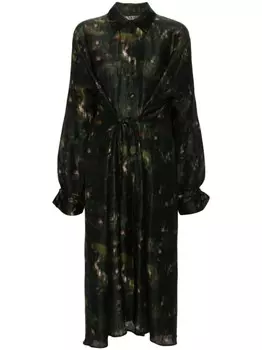 Henrik Vibskov платье миди с натяжкой, зеленый