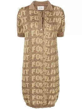 Henrik Vibskov платье Signed с воротником поло, желтый