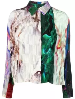 Henrik Vibskov рубашка Grow с плиссировкой, зеленый