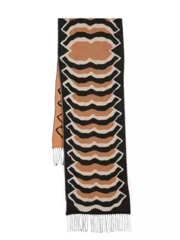 Henrik Vibskov шарф Ripple вязки интарсия с узором, черный