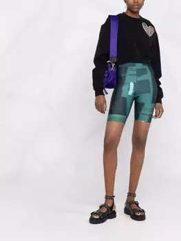 Henrik Vibskov шорты с графичным принтом, зеленый