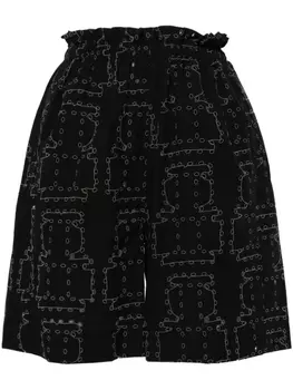 Henrik Vibskov шорты Waybill с перфорацией, черный