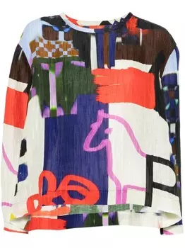 Хенрик Вибсков блузка с замочной скважиной Henrik Vibskov, синий