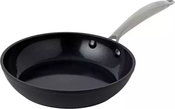 HENSSLERS Сковорода, алюминий, (1 шт.), керамическое покрытие, индукционная, 20 см 20 см + высота 7 см, черный