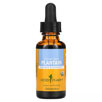 Herb Pharm, Подорожник, свежий лист, 1 жидкая унция (30 мл)